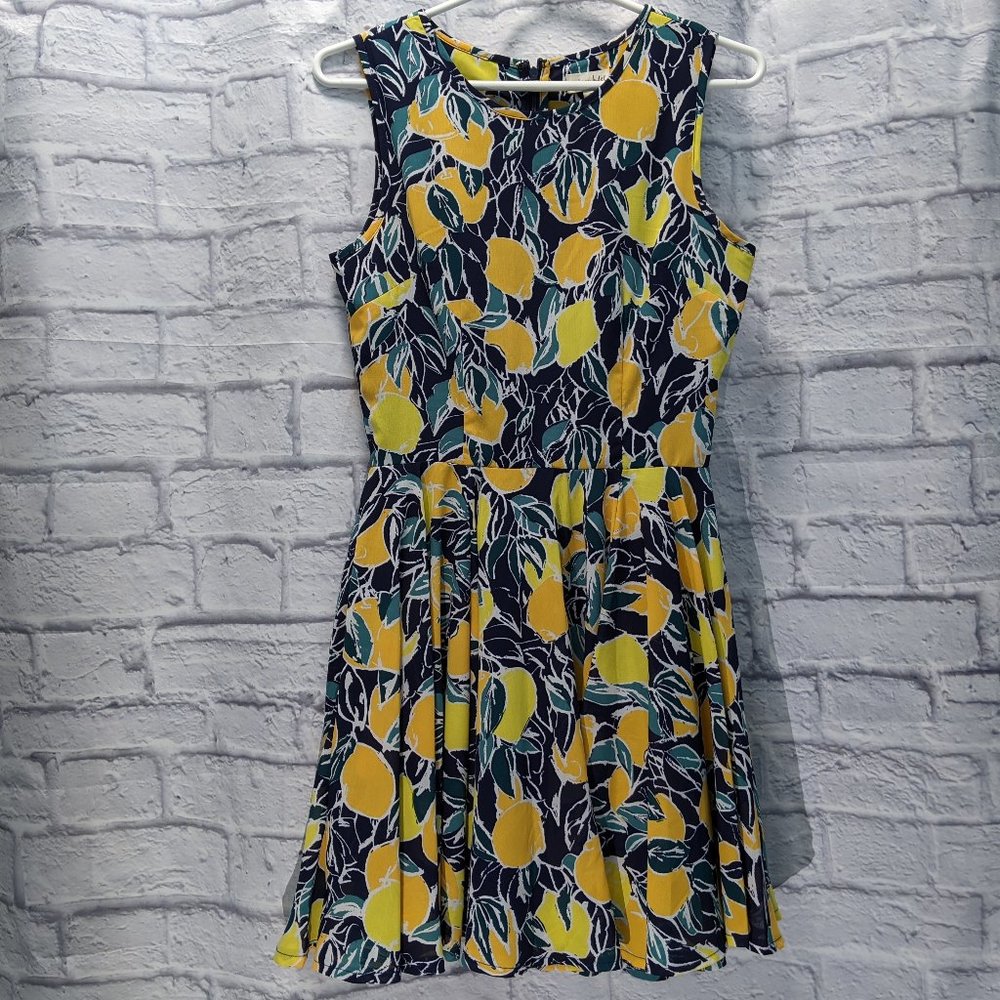Maison Jules blue lemon citrus Barcelona dress
